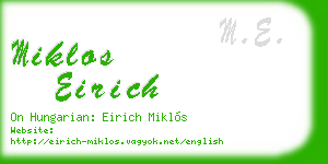 miklos eirich business card